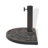 Parasol Base Resin Half Round Bronze 9 kg - Top-Down View