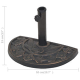 Parasol Base Resin Half Round Bronze 9 kg - Low Angle