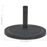 Parasol Base Resin Round Black 14 kg