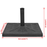 Parasol Base Resin Square Black 12 kg - Low Angle