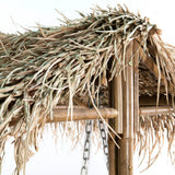 2-Seater Swing Bench with Palm Leaves Bamboo 202 cm