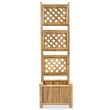 Garden Raised Bed with Trellis Bamboo 40 cm - Front View