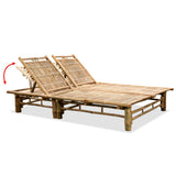 2-Person Sun Lounger Bamboo - Top-Down View