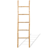 Towel Ladder with 5 Rungs Bamboo 150 cm - Front View