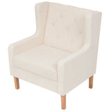 Armchair Cream White Fabric - Front View