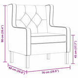 Armchair Cream White Fabric - Extra Image