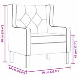 Armchair Grey Fabric - Extra Image