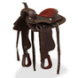 Western Saddle, Headstall&Breast Collar Real Leather 13" Brown
