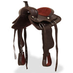 Western Saddle, Headstall&Breast Collar Real Leather 13" Brown