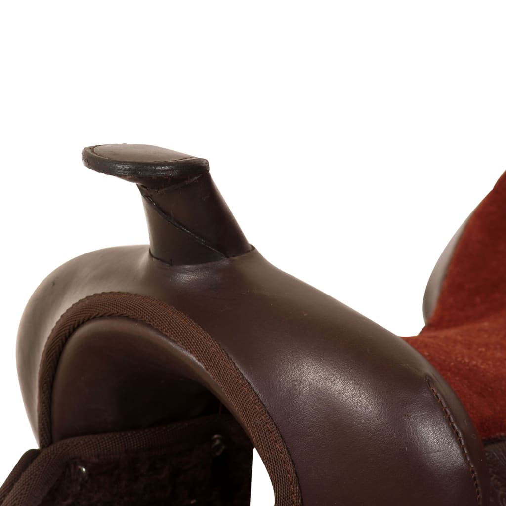 Western Saddle, Headstall&Breast Collar Real Leather 13" Brown
