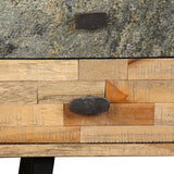 Writing Desk 110x50x76 cm Solid Reclaimed Teak - Close-Up Angle
