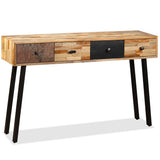 Console Table 120x30x76 cm Solid Reclaimed Teak - Front View