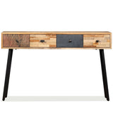 Console Table 120x30x76 cm Solid Reclaimed Teak - Side View