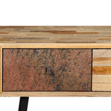 Console Table 120x30x76 cm Solid Reclaimed Teak - Rear View