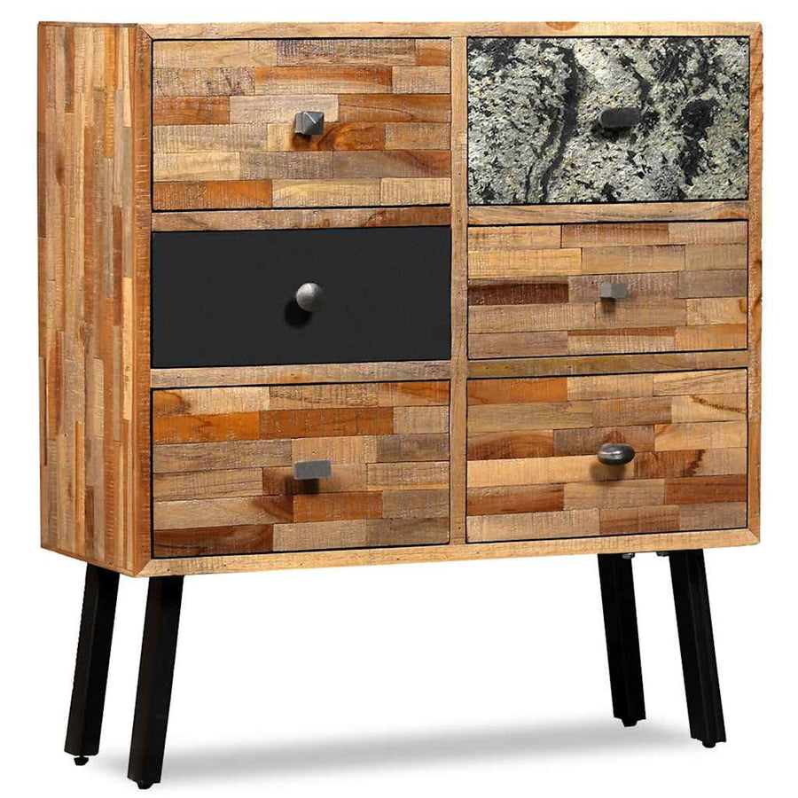 Side Cabinet with 6 Drawers 70x30x76 cm Solid Reclaimed Teak