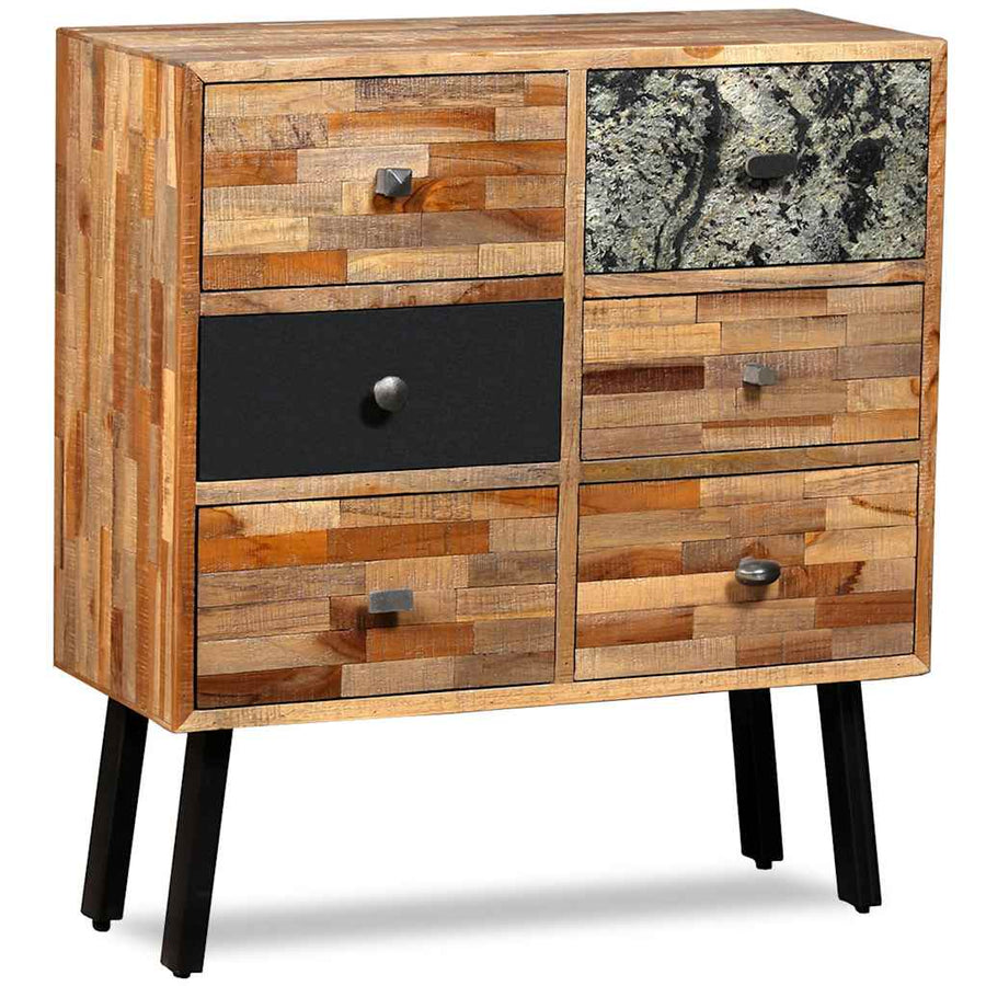 Side Cabinet with 6 Drawers 70x30x76 cm Solid Reclaimed Teak