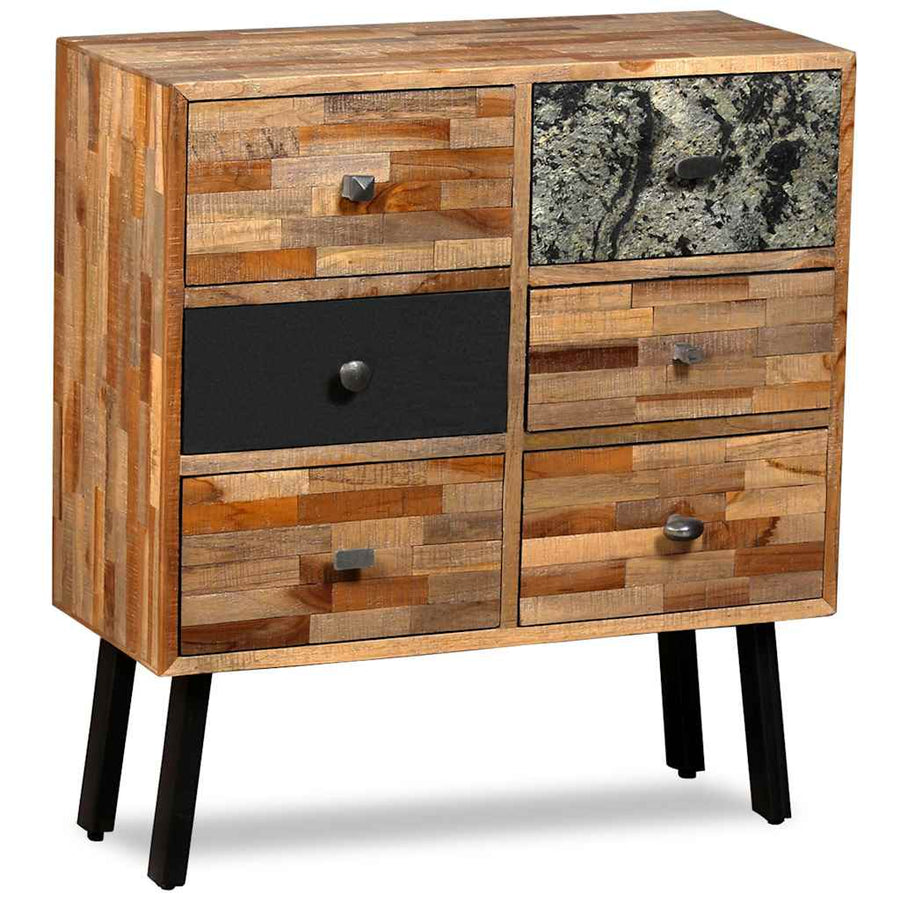 Side Cabinet with 6 Drawers 70x30x76 cm Solid Reclaimed Teak