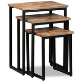 3 Piece Nesting Coffee Table Set Solid Reclaimed Teak - Extra Image