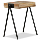 Side Table Solid Reclaimed Teak - Front View