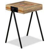 Side Table Solid Reclaimed Teak - Close-Up Angle