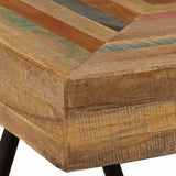 Side Table Solid Reclaimed Teak - Low Angle