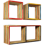 Wall Shelf Set 3 pcs Multicolour Solid Reclaimed Teak - Extra Image