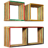 Wall Shelf Set 3 pcs Multicolour Solid Reclaimed Teak - Extra Image