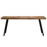Dining Table Reclaimed Teak and Steel 180x90x76 cm - Front View