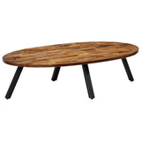 Coffee Table Solid Reclaimed Teak Oval 120x60x30 cm - Extra Image