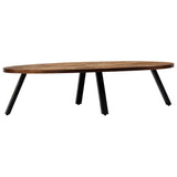 Coffee Table Solid Reclaimed Teak Oval 120x60x30 cm - Side View