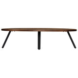 Coffee Table Solid Reclaimed Teak Oval 120x60x30 cm - Top-Down View