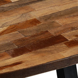 Coffee Table Solid Reclaimed Teak Oval 120x60x30 cm - Close-Up Angle