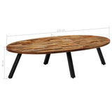 Coffee Table Solid Reclaimed Teak Oval 120x60x30 cm - Extra Image