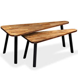 Coffee Table Set 2 Pieces Reclaimed Teak