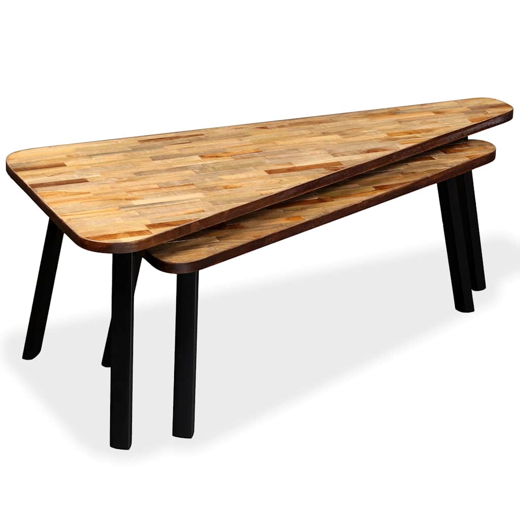 Coffee Table Set 2 Pieces Reclaimed Teak