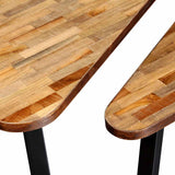 Coffee Table Set 2 Pieces Reclaimed Teak - Rear View