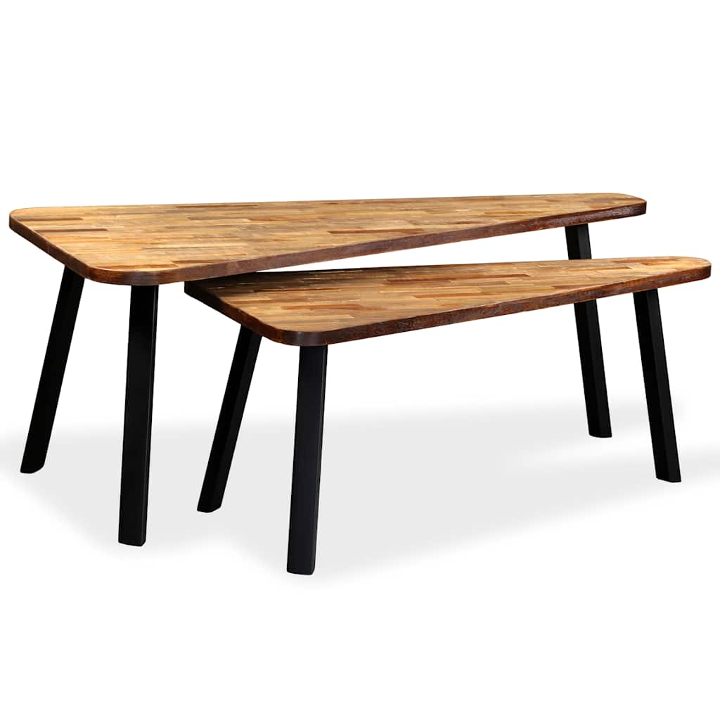 Coffee Table Set 2 Pieces Reclaimed Teak