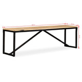 Bench Solid Mango Wood 160x35x45 cm - 45-Degree Angle