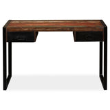 Desk with 2 Drawers Solid Reclaimed Wood 120x50x76 cm - Front View