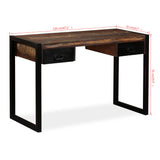 Desk with 2 Drawers Solid Reclaimed Wood 120x50x76 cm - Low Angle