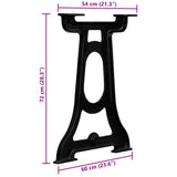 Dining Table Legs 2 pcs Y-Frame Cast Iron