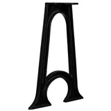 Dining Table Legs 2 pcs with Arched Base A-Frame Cast Iron - Side View