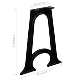 Dining Table Legs 2 pcs with Arched Base A-Frame Cast Iron - Extra Image