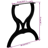 Dining Table Legs 2 pcs X-Frame Cast Iron - Extra Image