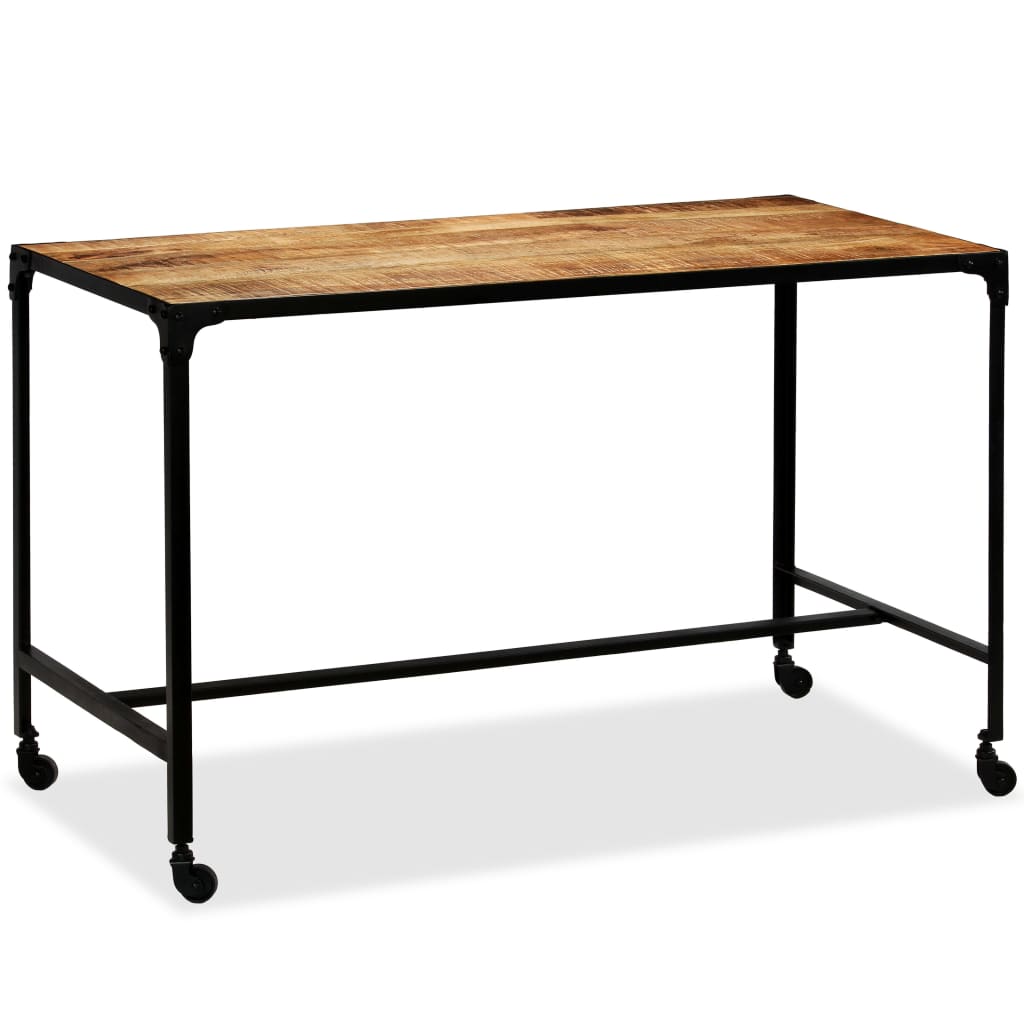 Dining Table Solid Mango Wood And Steel 120x60x76 Cm