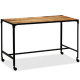 Dining Table Solid Mango Wood And Steel 120x60x76 Cm