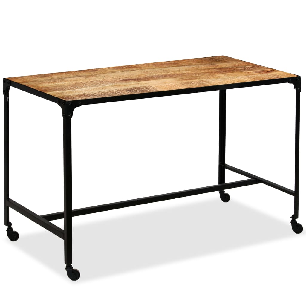 Dining Table Solid Mango Wood And Steel 120x60x76 Cm