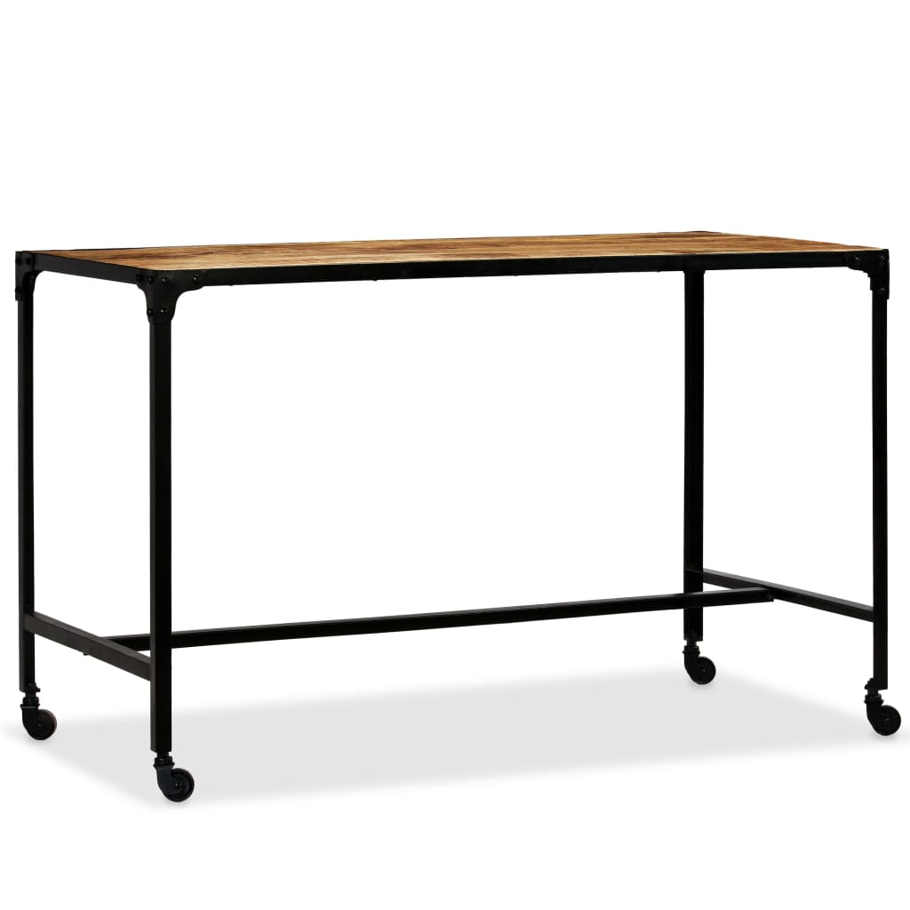Dining Table Solid Mango Wood And Steel 120x60x76 Cm