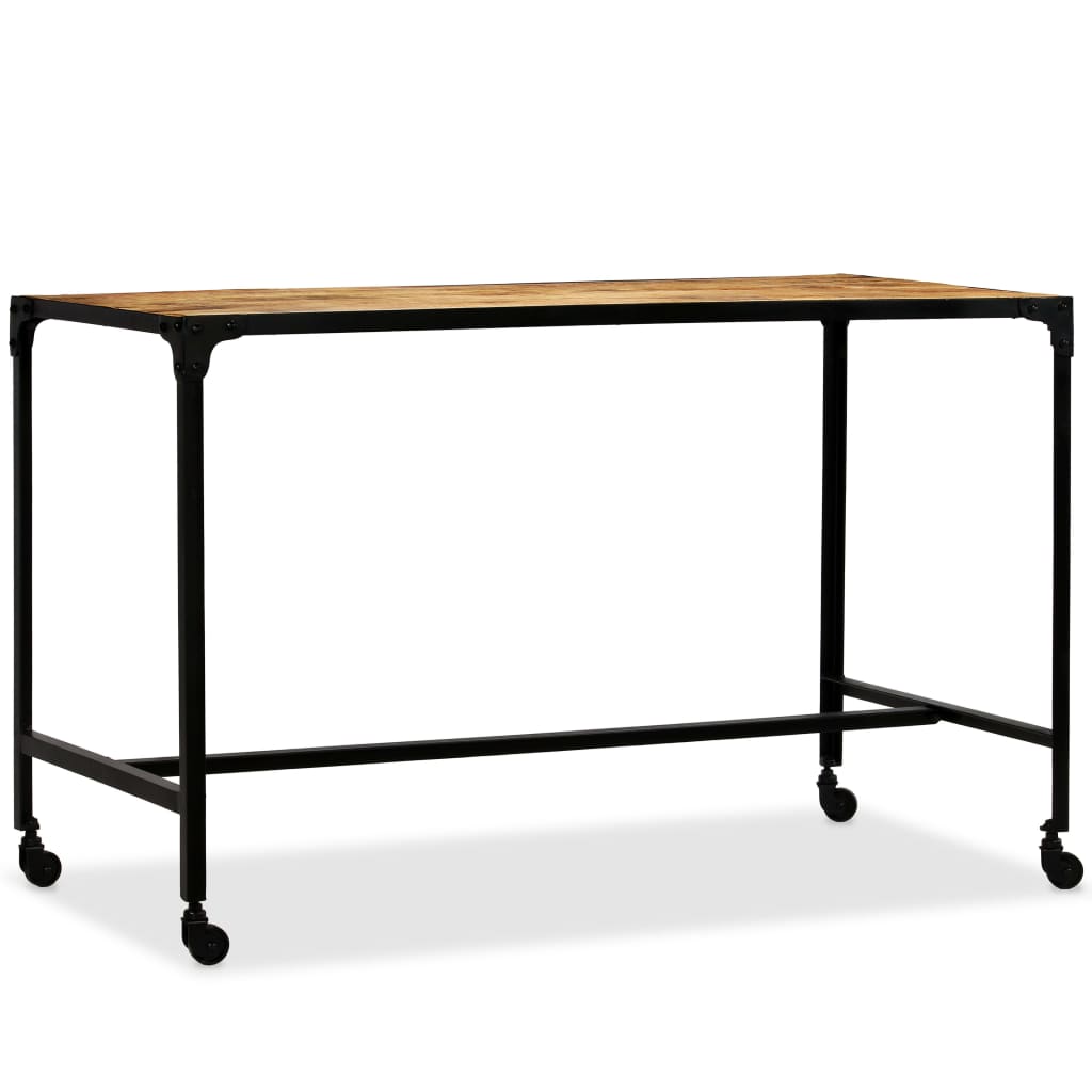 Dining Table Solid Mango Wood And Steel 120x60x76 Cm