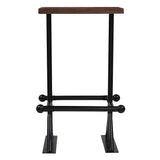 Bar Table Solid Reclaimed Wood Dark Brown 60x60x107 cm - Front View